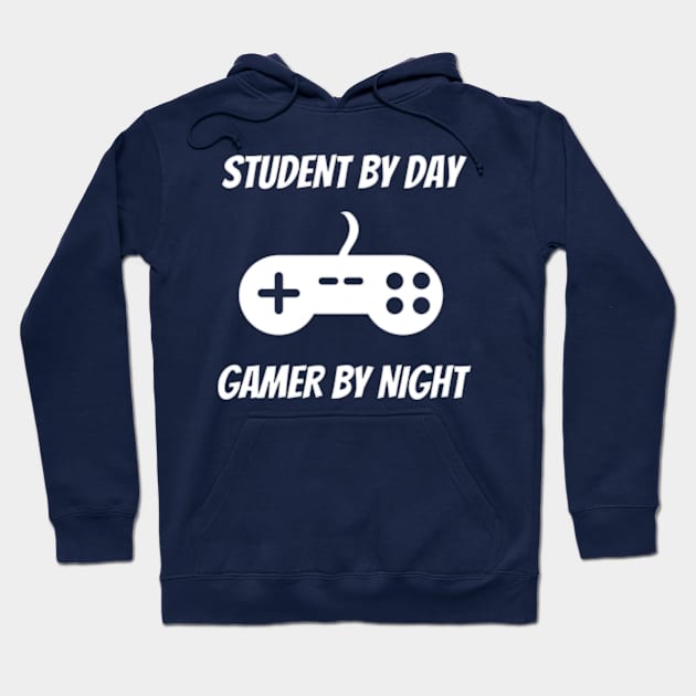 Student By Day Gamer By Night Hoodie by Petalprints